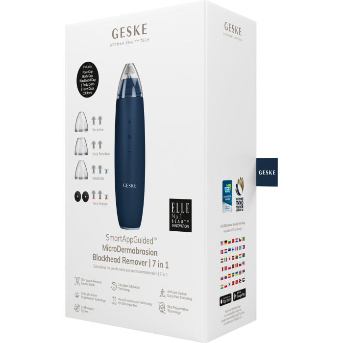 Мікродермабразійний пристрій для видалення чорних цяток GESKE MicroDermabrasion Blackhead Remover 7в1 midnight
