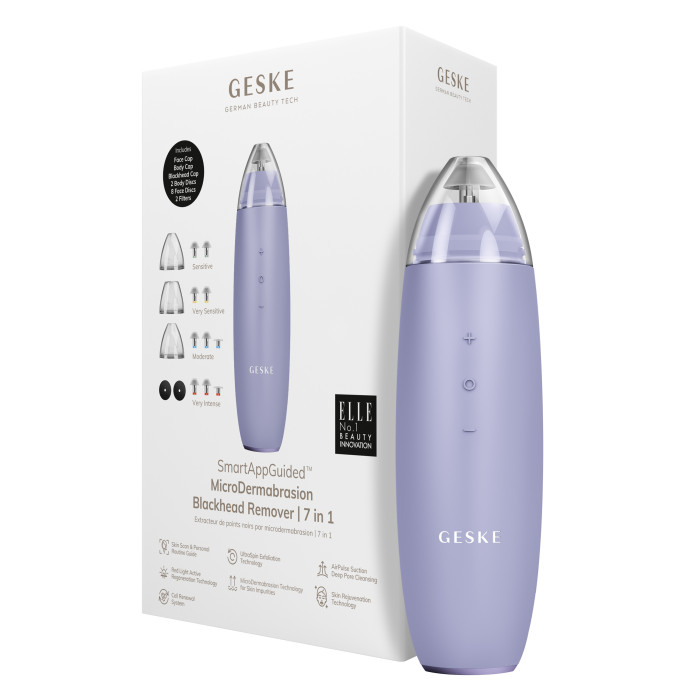 Мікродермабразійний пристрій для видалення чорних цяток GESKE MicroDermabrasion Blackhead Remover 7в1 purple