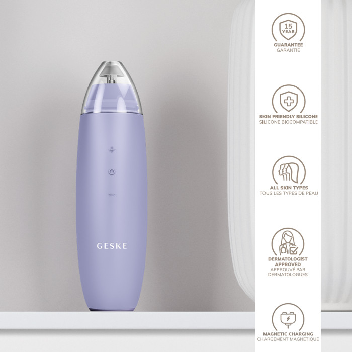 Мікродермабразійний пристрій для видалення чорних цяток GESKE MicroDermabrasion Blackhead Remover 7в1 purple