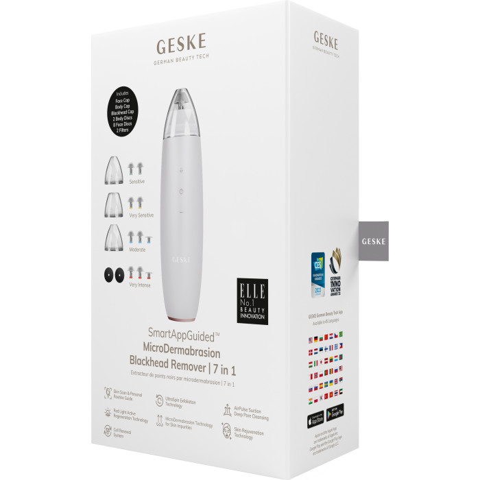 Мікродермабразійний пристрій для видалення чорних цяток GESKE MicroDermabrasion Blackhead Remover 7в1 starlight