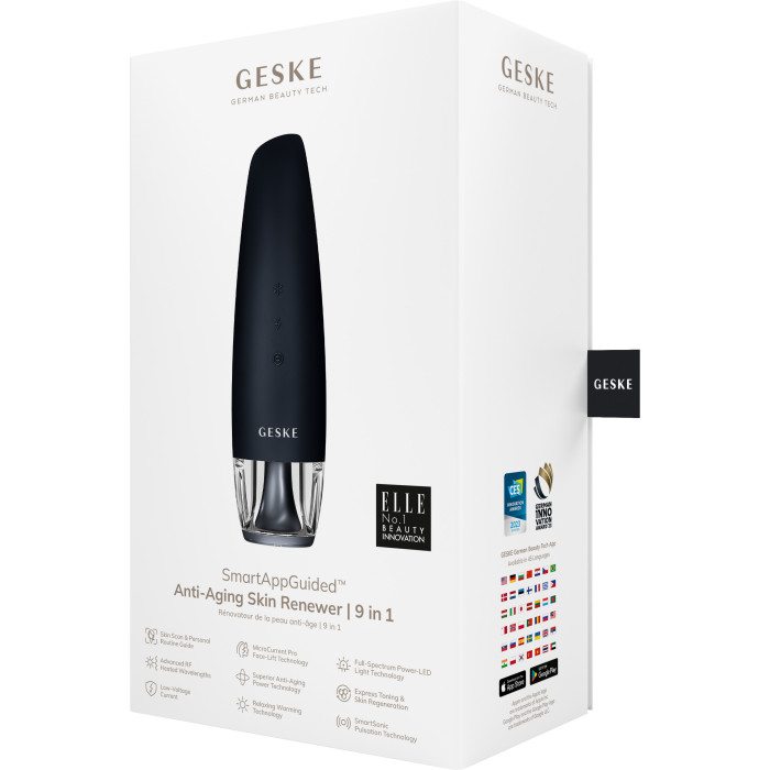 Антивіковий LED-випромінювач для відновлення шкіри обличчя GESKE Anti-Aging Skin Renewer 9в1 black