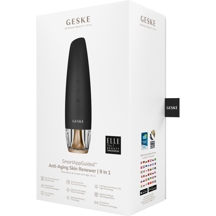 Антивіковий LED-випромінювач для відновлення шкіри обличчя GESKE Anti-Aging Skin Renewer 9в1 gray
