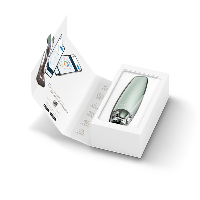 Антивіковий LED-випромінювач для відновлення шкіри обличчя GESKE Anti-Aging Skin Renewer 9в1 green