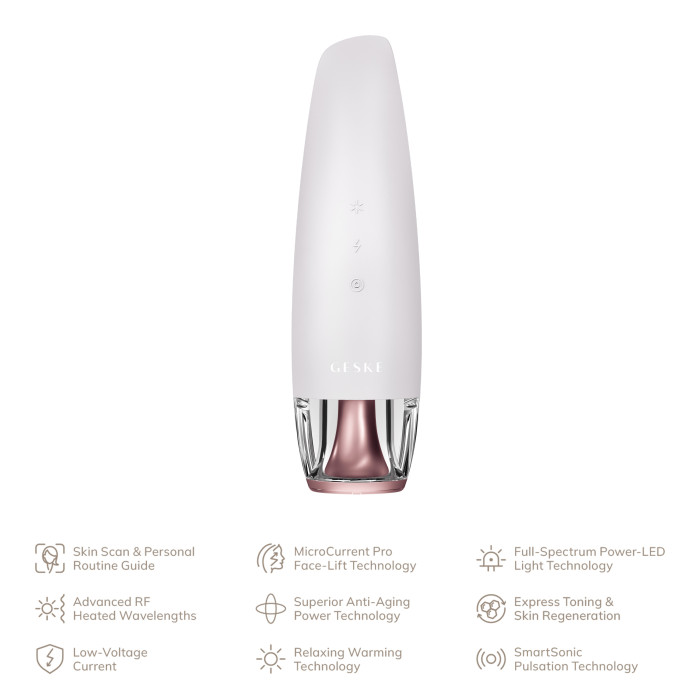 Антивіковий LED-випромінювач для відновлення шкіри обличчя GESKE Anti-Aging Skin Renewer 9в1 starlight