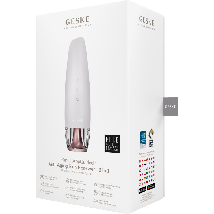 Антивіковий LED-випромінювач для відновлення шкіри обличчя GESKE Anti-Aging Skin Renewer 9в1 starlight