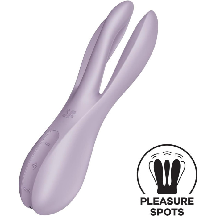 Кліторальний вібратор Satisfyer Threesome 2 Violet, 3 гнучкі пальчики, 3 мотори