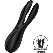 Кліторальний вібратор Satisfyer Threesome 2 Black, 3 гнучкі пальчики, 3 мотори