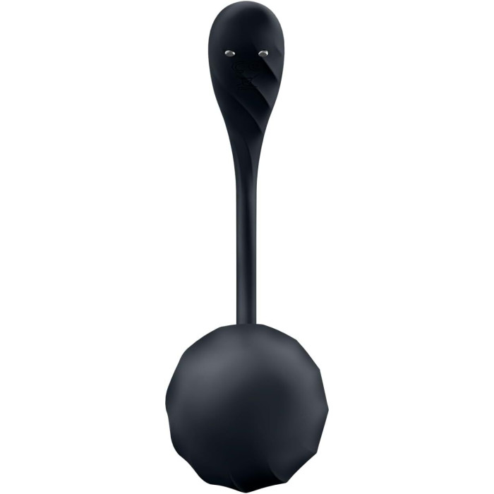 Смарт-віброяйце Satisfyer Ribbed Petal Connect App Black, керування зі смартфона, пульт ДК