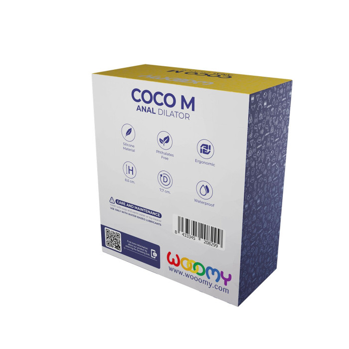 Анальний розширювач Wooomy Coco M, чорний, силіконовий, роздвоєний