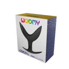 Анальний розширювач Wooomy Coco L, чорний, силіконовий, роздвоєний