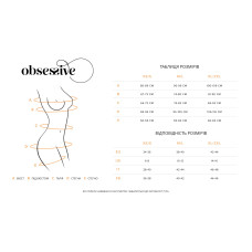 Трусики-стрінги Obsessive Blomentis thong, M/L, чорні, мереживні, боковинки — подвійні смужки