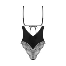 Тедді Obsessive Lobellis teddy, XS/S, чорне, ліф з м’якою чашкою, відкрита спина, низ-стрінги