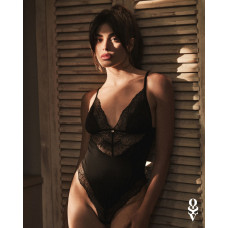 Тедді Obsessive Lobellis teddy, XS/S, чорне, ліф з м’якою чашкою, відкрита спина, низ-стрінги