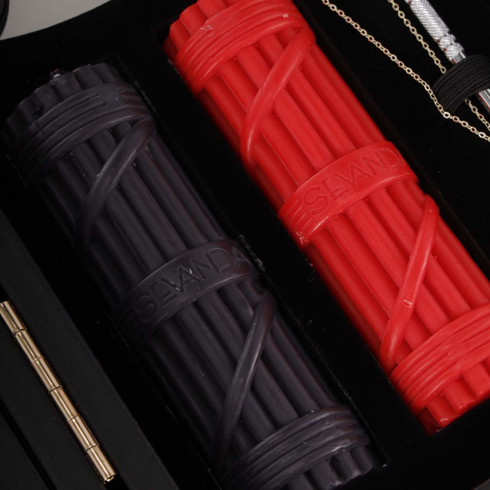 БДСМ-набір LOCKINK All-in-1 BDSM Play Kit, коричневий, ремені, маска, кляпи, анальні пробки, свічки