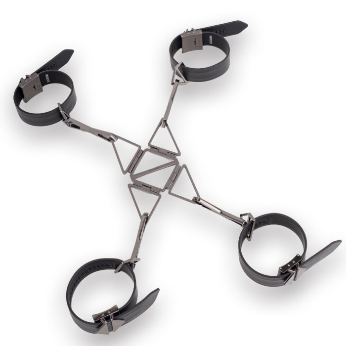 БДСМ-набір LOCKINK Bondage & Restraint Set, чорний, натуральна шкіра, фіксатори, маска, кляп