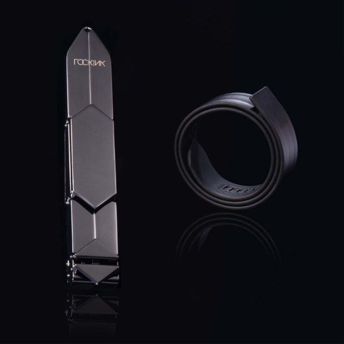 Регульована шльопалка LOCKINK Adjustable Slapper for Impact Play, чорна, натуральна шкіра