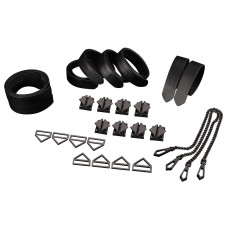 Набір для бондажу LOCKINK 8-Bondage-Straps Restraint Set, чорний 8 ременів з натуральної шкіри