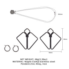 Затискачі для сосків з важкою підвіскою LOCKINK Nipple Clamps with Heavy Pendant, сріблясті