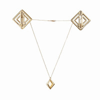 Затискачі для сосків з легкою підвіскою LOCKINK Adjustable Nipple Clamps with Light Pendant, золотисті