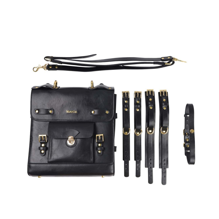 Сумка-трансформер для зберігання секс-іграшок LOCKINK Detachable JK Bag, чорна, ПВХ