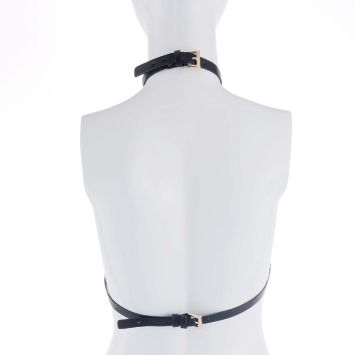 Портупея на грудь LOCKINK SEVANDA Queen Chest Harness with Removable Bra, чорна, зі знімними пестис