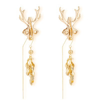 Затискачі для сосків LOCKINK SEVANDA Stag Adjustable Nipple Clamps, золотисті, зі знімними підвісками