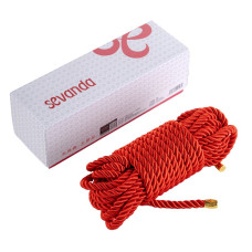 Мотузка для шибарі LOCKINK SEVANDA Shibari Pratice Rope, червона, 8 м, нейлон+бавовна