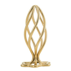 Металева анальна пробка LOCKINK SEVANDA Hollow Spiral Golden, S, золотиста, діаметр 2,6 см