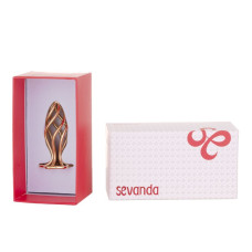 Металева анальна пробка LOCKINK SEVANDA Hollow Spiral Golden, S, золотиста, діаметр 2,6 см