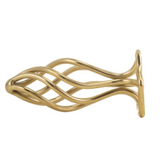 Металева анальна пробка LOCKINK SEVANDA Hollow Spiral Golden, S, золотиста, діаметр 2,6 см