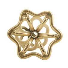 Металева анальна пробка LOCKINK SEVANDA Hollow Spiral Golden, S, золотиста, діаметр 2,6 см
