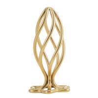 Металева анальна пробка LOCKINK SEVANDA Hollow Spiral Golden, L, золотиста, діаметр 3,9 см