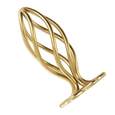 Металева анальна пробка LOCKINK SEVANDA Hollow Spiral Golden, L, золотиста, діаметр 3,9 см