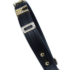 Нашийник LOCKINK Dark DIY Alphabet Collar, чорний, штучна шкіра, букви зі стразами