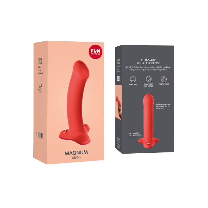 Фалоімітатор Fun Factory MAGNUM, помаранчевий, дуже гнучкий, довжина 18,3 см, діаметр 3,7 см