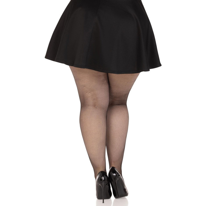 Колготки Leg Avenue Spandex micro net tights, 1X/2X, чорні, у дрібну сітку, середня посадка