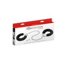 Металеві поножі з хутром Fetish Tentation Adjustable metal and fur ankle cuffs, 2 ключі