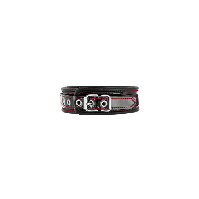 Нашийник із натуральної шкіри Fetish Tentation Premium Patent leather choker, кріпильне кільце
