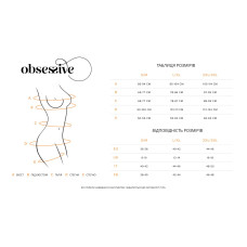 Бебі-дол Obsessive 838-BAB-3 babydoll & thong, 2XL/3XL, червоний, мереживний ліф, стрінги в комплекті