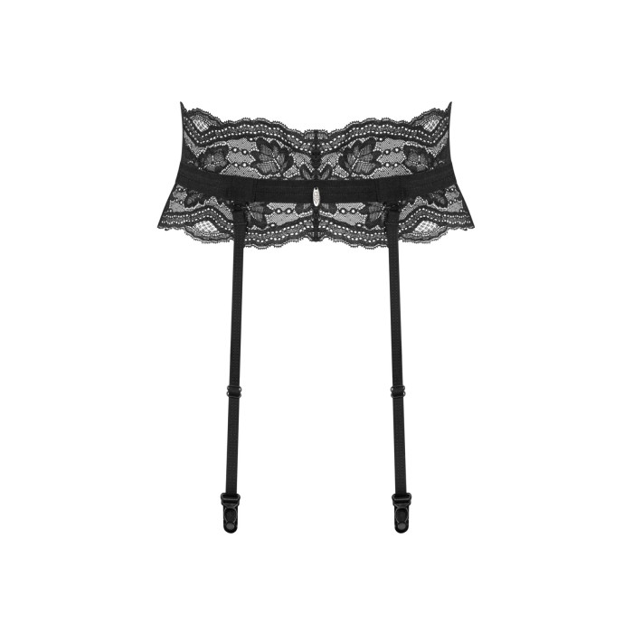 Пояс для панчіх Obsessive Nutris garter belt, M/L, мереживний, з довгими пажами