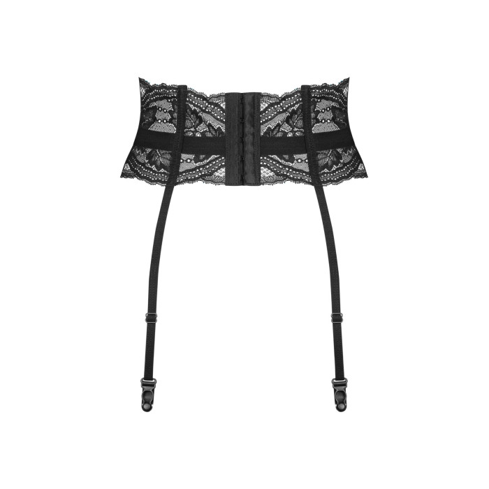 Пояс для панчіх Obsessive Nutris garter belt, M/L, мереживний, з довгими пажами