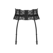 Пояс для панчіх Obsessive Nutris garter belt, XS/S, мереживний, з довгими пажами
