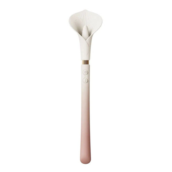 Розкішний вібромасажер Zalo – Calla Blossom Pink, двосторонній, 2 мотори