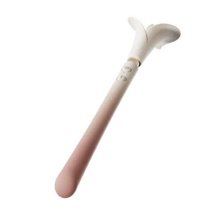 Розкішний вібромасажер Zalo – Calla Blossom Pink, двосторонній, 2 мотори