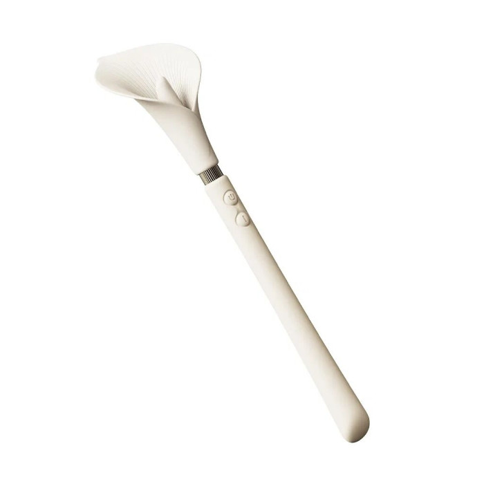 Розкішний вібромасажер Zalo – Calla Ivory White, двосторонній, 2 мотори