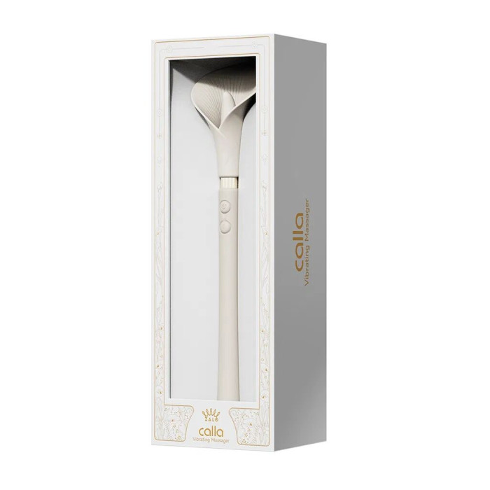 Розкішний вібромасажер Zalo – Calla Ivory White, двосторонній, 2 мотори