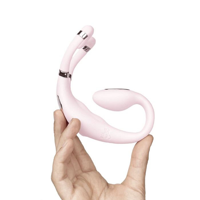 Смарт-вібратор для пар Adrien Lastic Venus + APP, подвійний, можна носити під одягом, 10 режимів