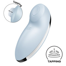 Вібростимулятор-пульсатор Satisfyer Tap & Climax 2 Blue, ефект постукування пальцем