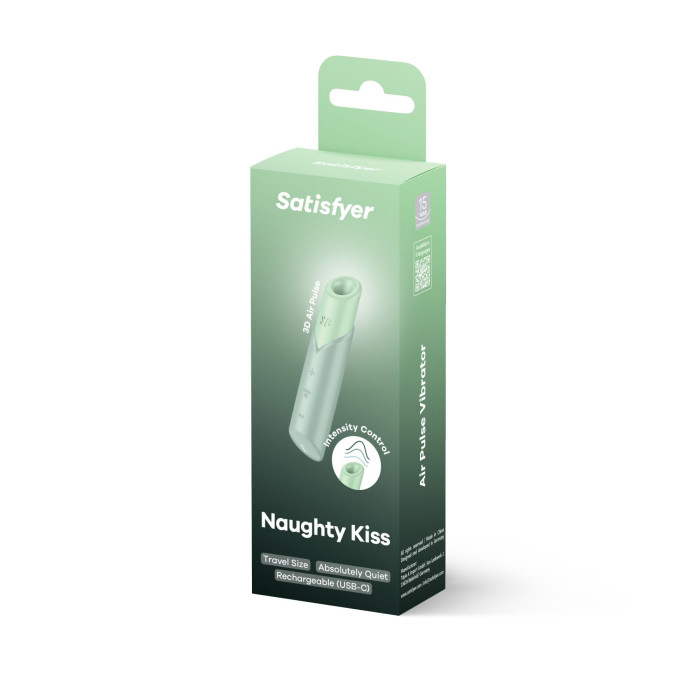 Вакуумний стимулятор Satisfyer Naughty Kiss, магнітна технологія 3D Air Pulse, 30 режимів роботи