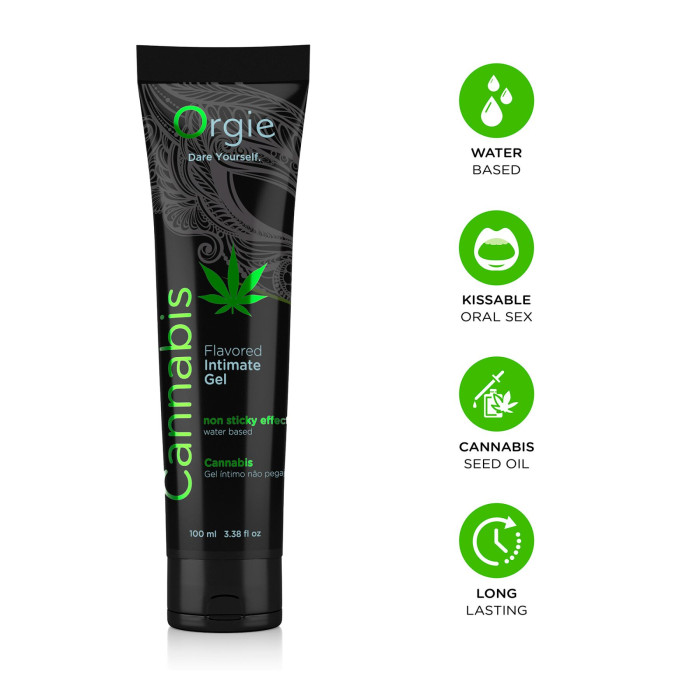 Лубрикант на водній основі Orgie Lube Tube Cannabis, 100 мл, їстівний, з олією насіння конопель